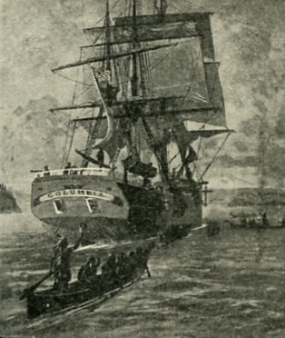 Корабль "Колумбия" на реке, названной в честь него