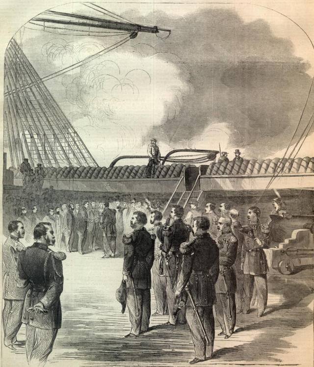 Приём американской делегации на борту фрегата "Александр Невский". Harpers Weekly  Oct 17 1863