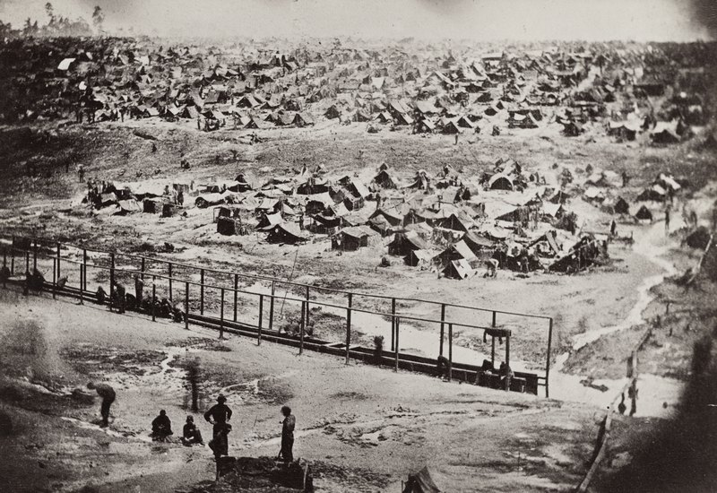 Вид на лагерь для военнопленных Андерсонвилль