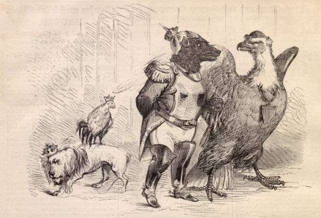 Sensation in The Happy Family Caused by The Reception of the Russians at New York. Томас Наст, Harper's Weekly, October 24, 1863