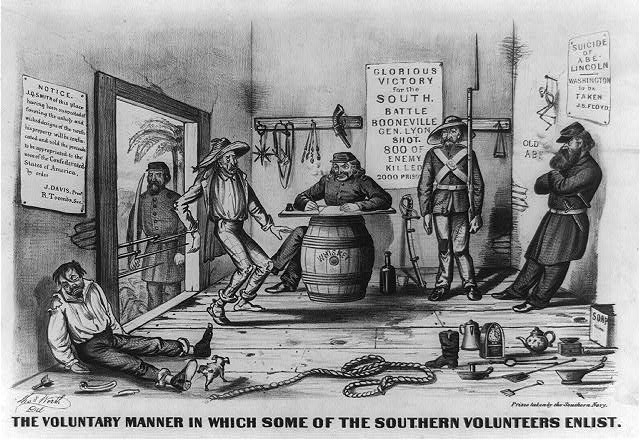 The voluntary manner in which some of the Southern volunteers enlist( Запись «добровольцев» в армию южной Конфедерации )