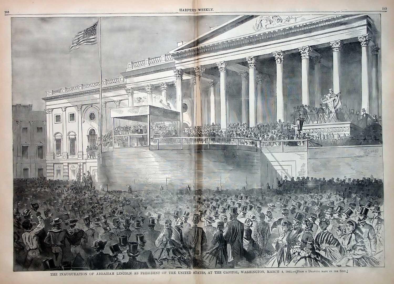 The Inauguration of Abraham Lincoln as President of The United States of America, at the Capitol, Washington, March 4, 1861