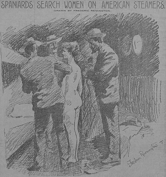 Spaniards Search Women on American Steamers 1898