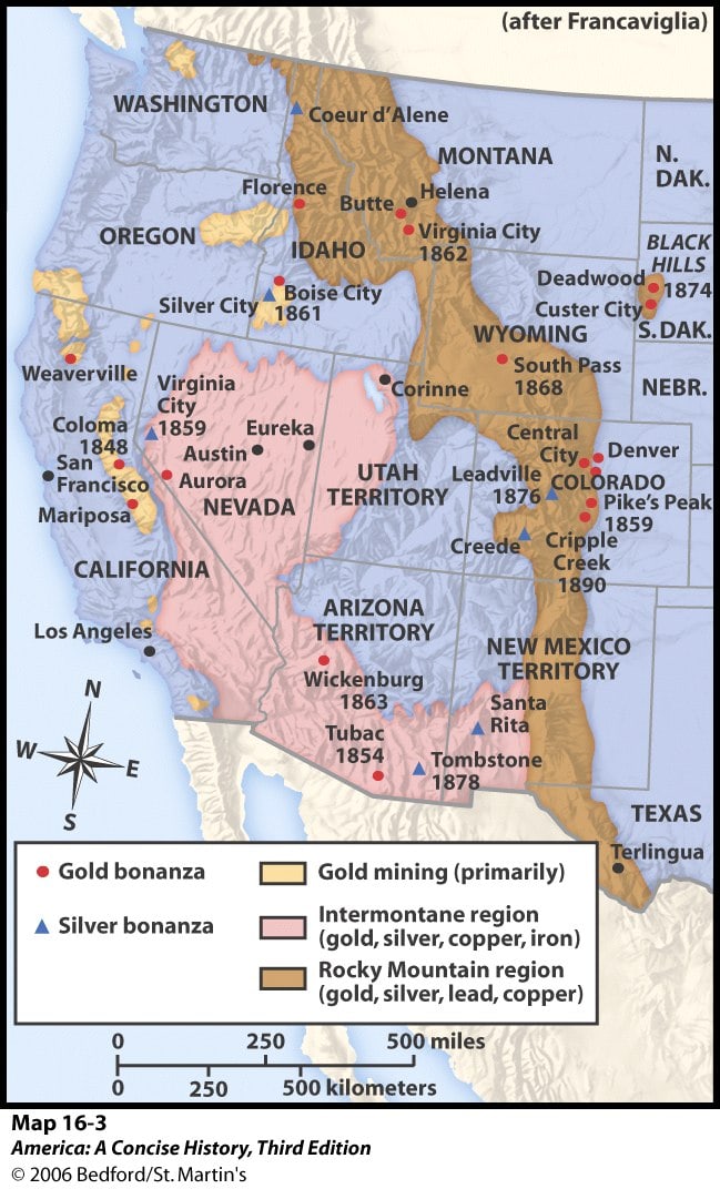 Золотые и серебряные "лихорадки" в США (1848-1878)