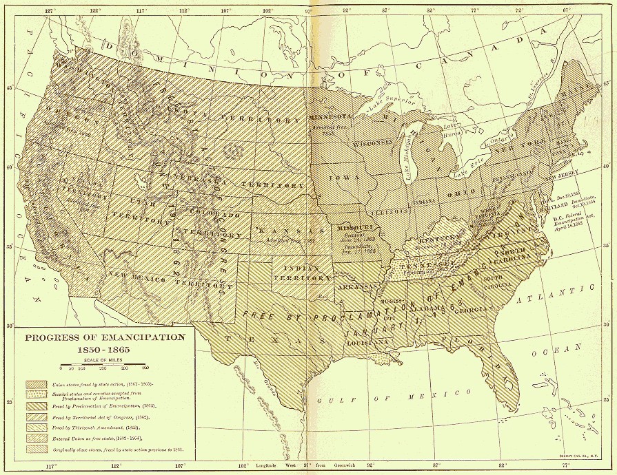 Освобождение рабов, 1850-1865