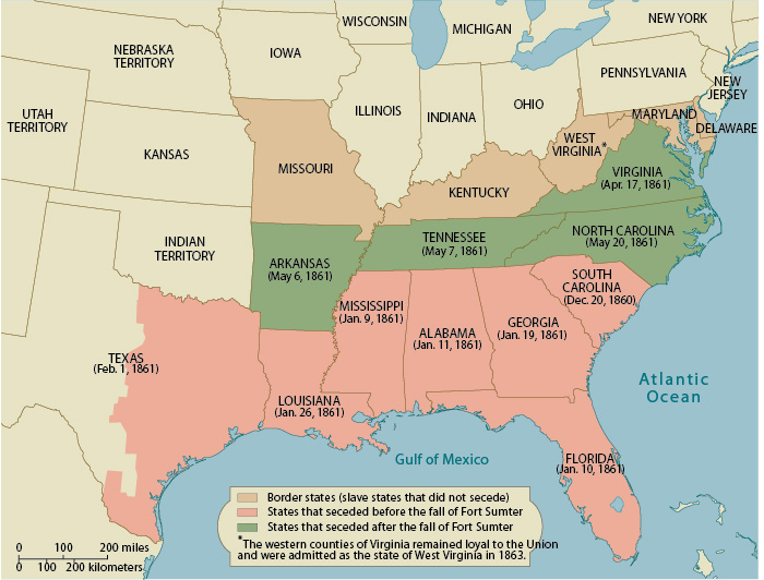 Выход южных штатов из США, 1860-1861